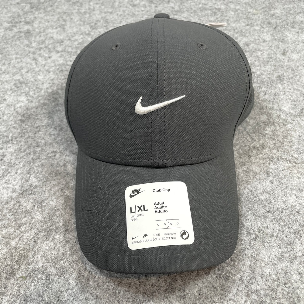 Nike Adult Club Cap L/XL Anthracite Grey Dri-FIT Snapback Hat NWT